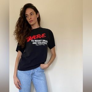 Vintage DARE To Resist Drugs and Violence Napa Police Dept. Black Unisex T…